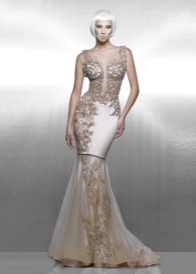 Robe de soirée beige Saiid Kobeisy nue