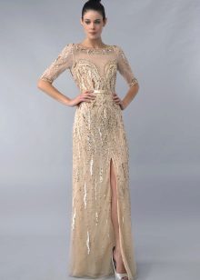 Robe de soirée effet corps nu