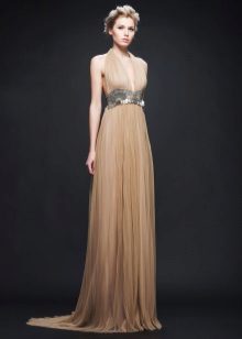 Robe de soirée beige