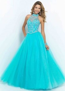 Robe de soirée turquoise