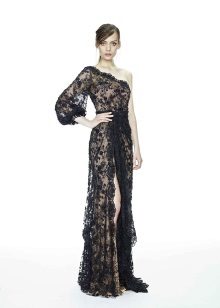 Robe de soirée par Marchesa sur une épaule