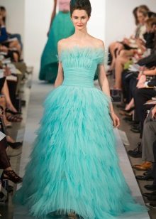 Robe de soirée de Oscar de la Renta bleu