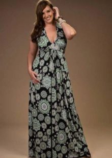 Robe de soirée pour pleine avec imprimé