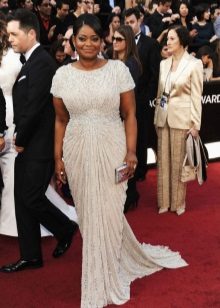 Robe blanche fourreau du soir complète