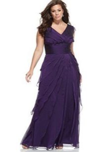 Robe lilas fourreau du soir complète