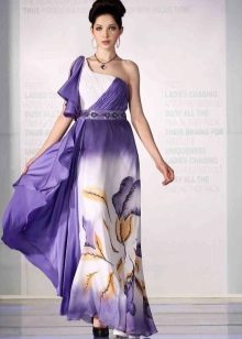 Robe violette blanche et jaune