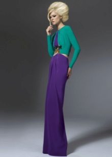 Robe violette avec vert