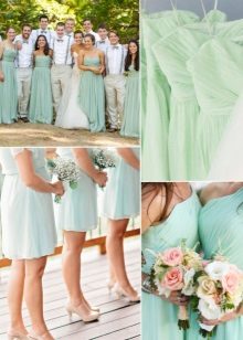 Robes de menthe pour demoiselles d'honneur