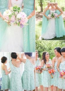 Robes de menthe pour demoiselles d'honneur