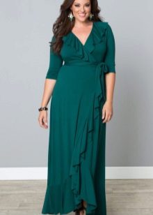 Robe verte robe de soirée pour les manches complètes