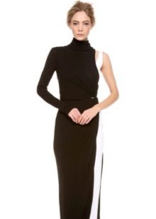 Robe de soirée noire à demi manches