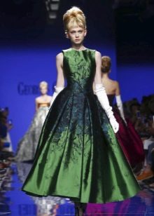 Robe de soirée midi verte