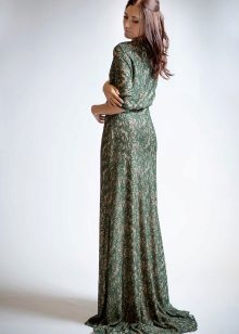 Robe de soirée verte en style nu