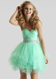 Robe courte menthe verte
