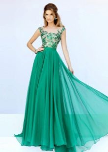 Belle robe de soirée verte