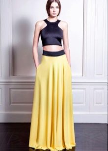 Robe de soirée avec jupe jaune