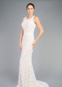 Robe de soirée en dentelle au sol