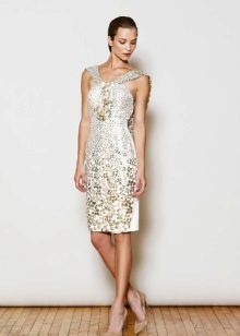 Robe de soirée courte blanche avec strass