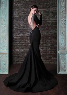 Robe de soirée noire dos ouvert