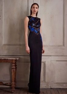 Robe de soirée noire avec bleu