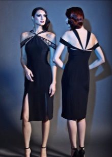 Robe de soirée courte fendue noire