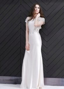 Robe de mariée droite avec dentelle