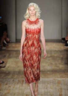 Robe rouge midi soirée