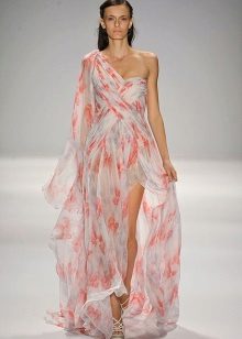 Robe de soirée en chiffon avec motif floral