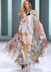 Robe de soirée en chiffon avec motif floral