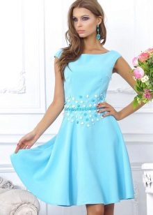 Robe de soirée en coton bleu
