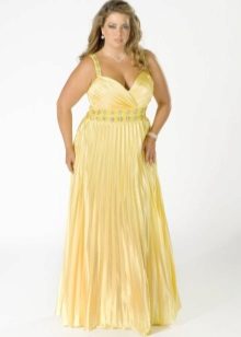 Robe de soirée élégante de la grande taille longue jaune