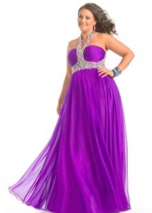 Robe de soirée à bretelles décorées