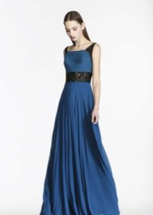 Robe de soirée bleue et noire