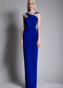 Robe de soirée bleue longue au sol