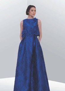 Robe de soirée fermée bleue