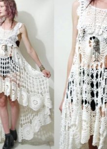 Tunique en crochet blanche