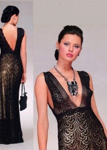 Robe de soirée en dentelle au crochet