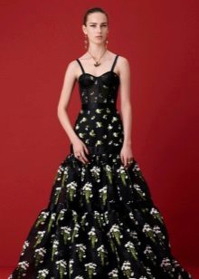 Robe de soirée avec corset transparent