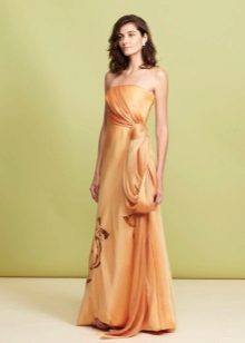 Robe de soirée avec corset orange
