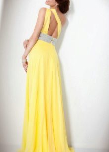 Robe de soirée à la grecque avec dos ouvert