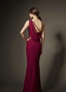 robe de soirée bordeaux à dos nu