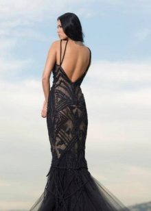Robe de soirée avec sirène ouverte dans le dos