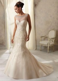 Robe de mariée sirène avec perles