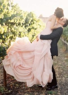 Robe de demoiselle d'honneur de mariage rose pâle