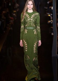 Robe de soirée verte avec perforation