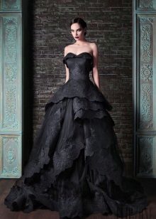 Dentelle noire robe de mariée magnifique