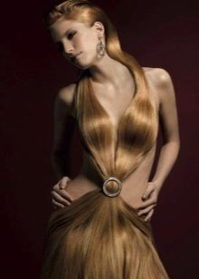 Robe de soirée des cheveux avec un décolleté profond