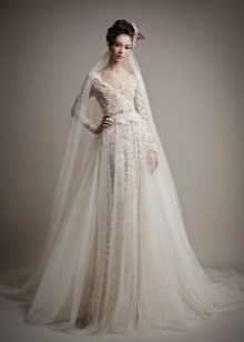 Robe de mariée en dentelle droite