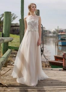 Robe de mariée droite avec dentelle