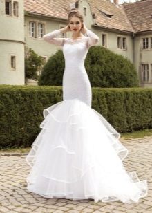 Robe de mariée sirène avec une jupe ample